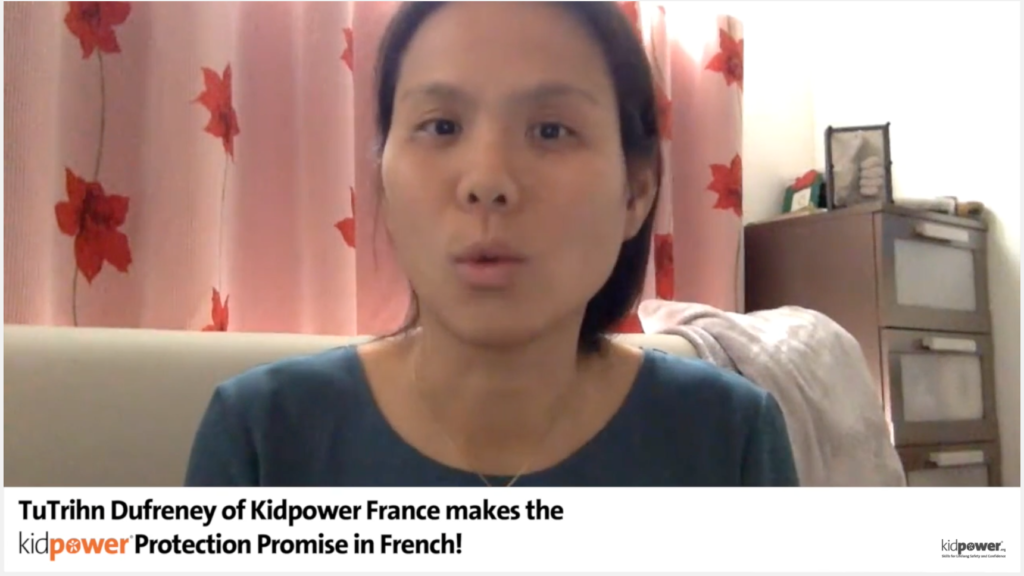 Tu Trinh makes the Kidpower Protection Promise in French!